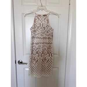 NWT Haute Monde Stunning Ivory Lace Sleeveless Dress Size S